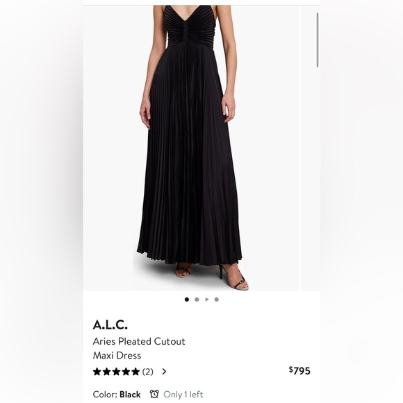 A.L.C Aries Satin Pleated Dress 4 - Picture 4 of 5